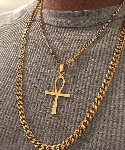 Gold chain with ankh best sale