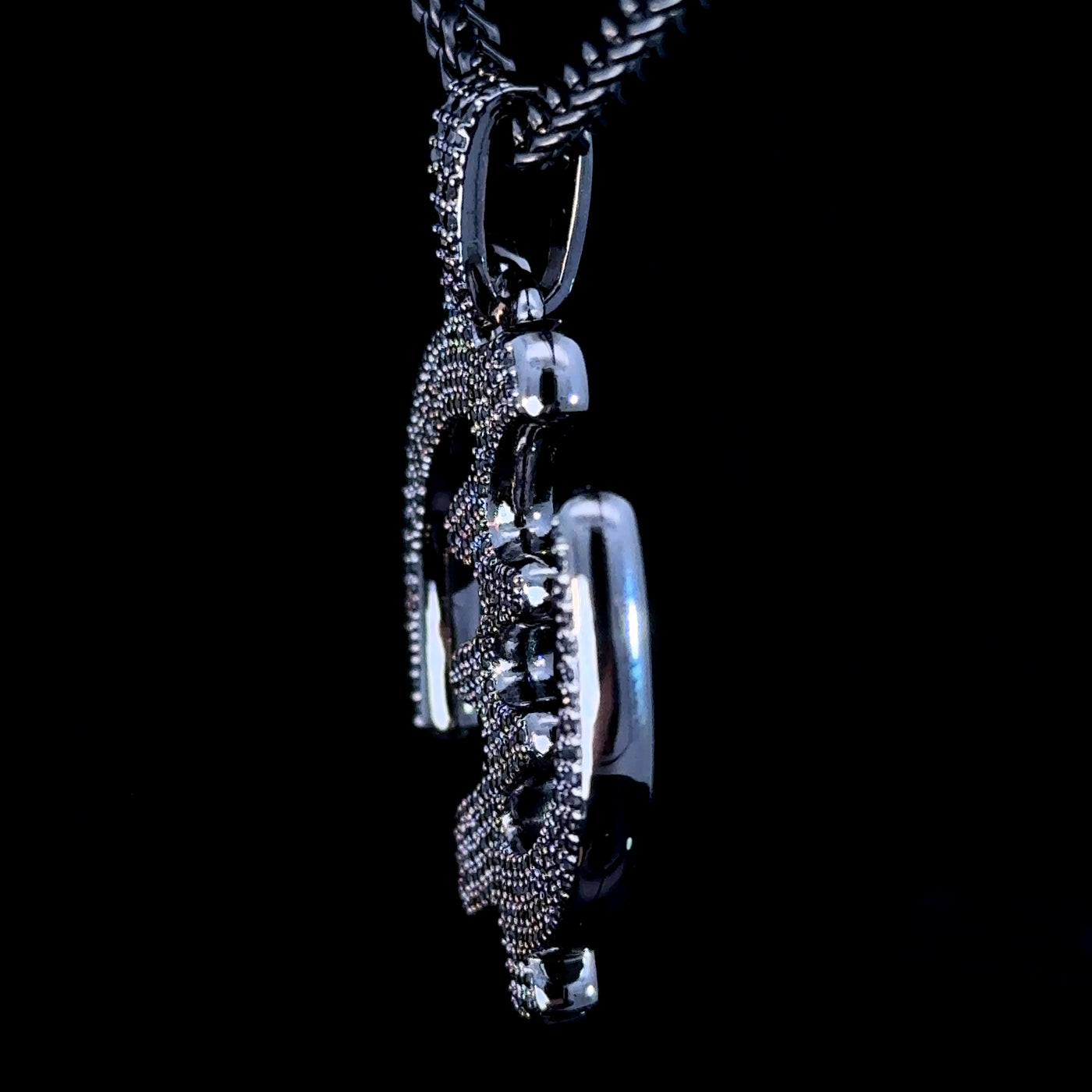 Gye Nyame Black Iced Adinkra Chain