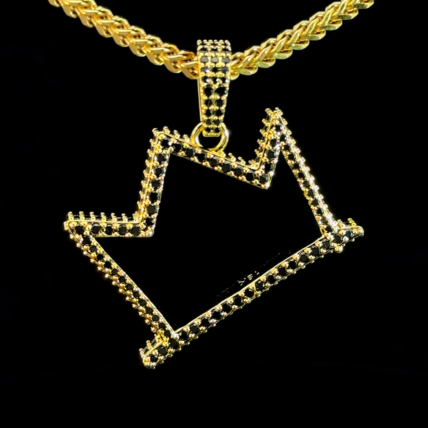 Black Iced Crown Basquiat Chain
