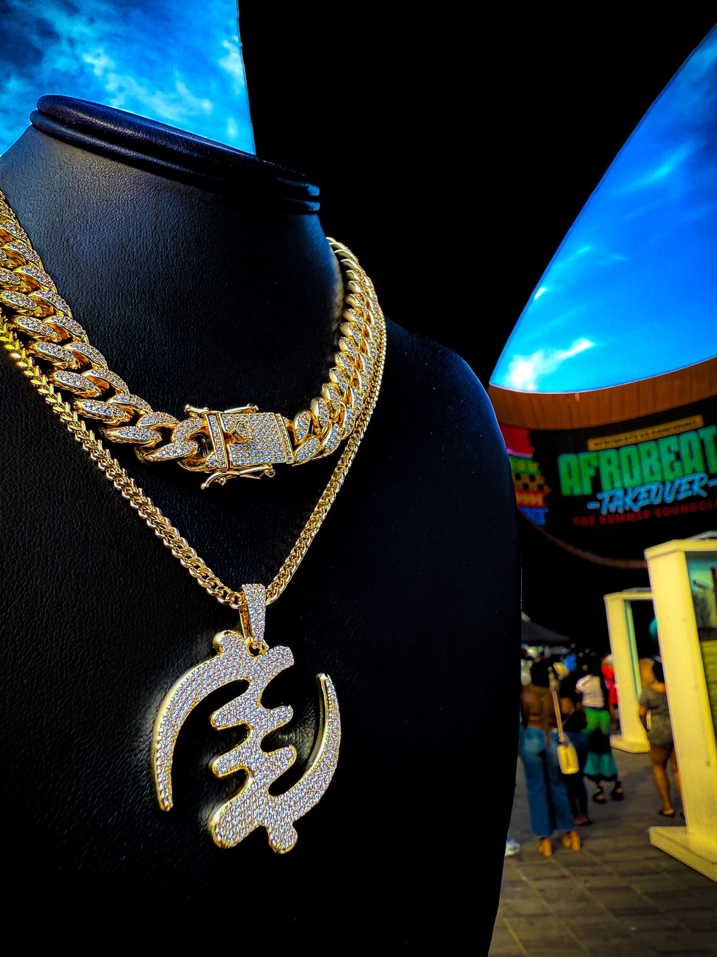 Gye Nyame Iced Out Adinkra Chain