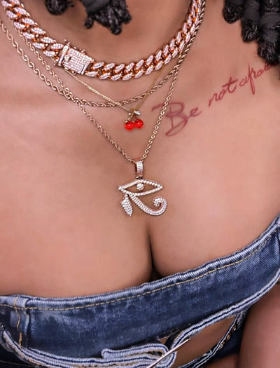 Pink Iced Heru 12mm Cuban Choker