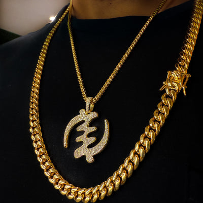 Gye Nyame Iced Out Adinkra Chain