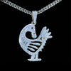 Iced Out Silver Sankofa Chain
