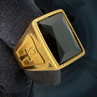 Onyx ANKH Men’s Ring