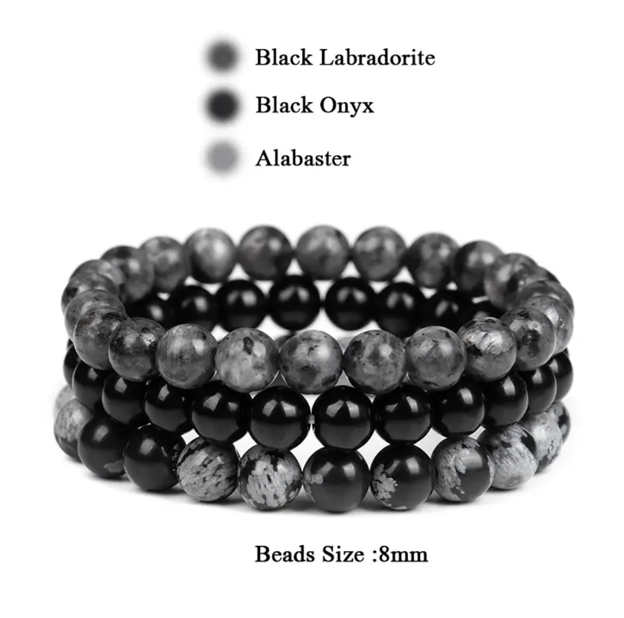 Black Labradorite Cyrstal Bracelet Bundle
