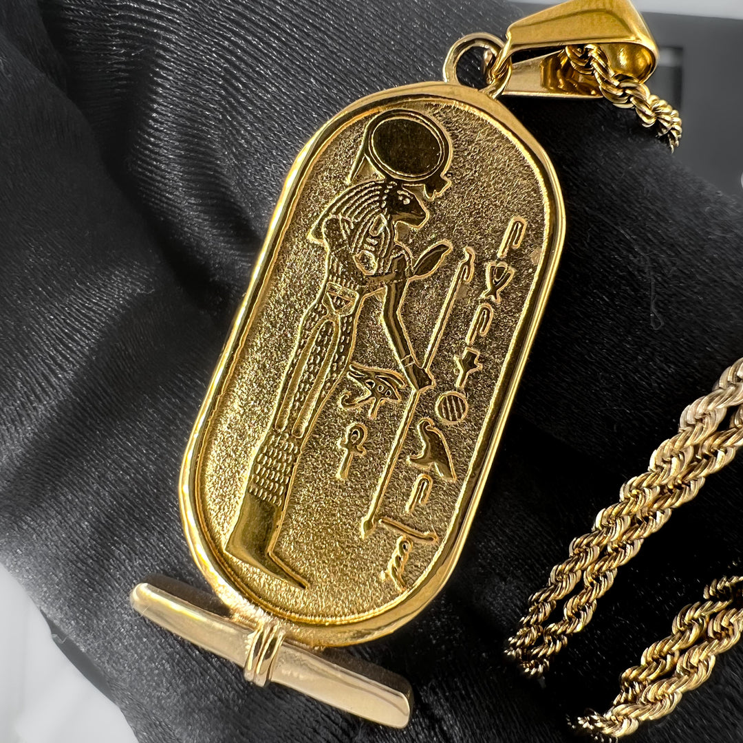 Sekhmet Protection Cartouche Necklace – Ancient Aura Jewelry