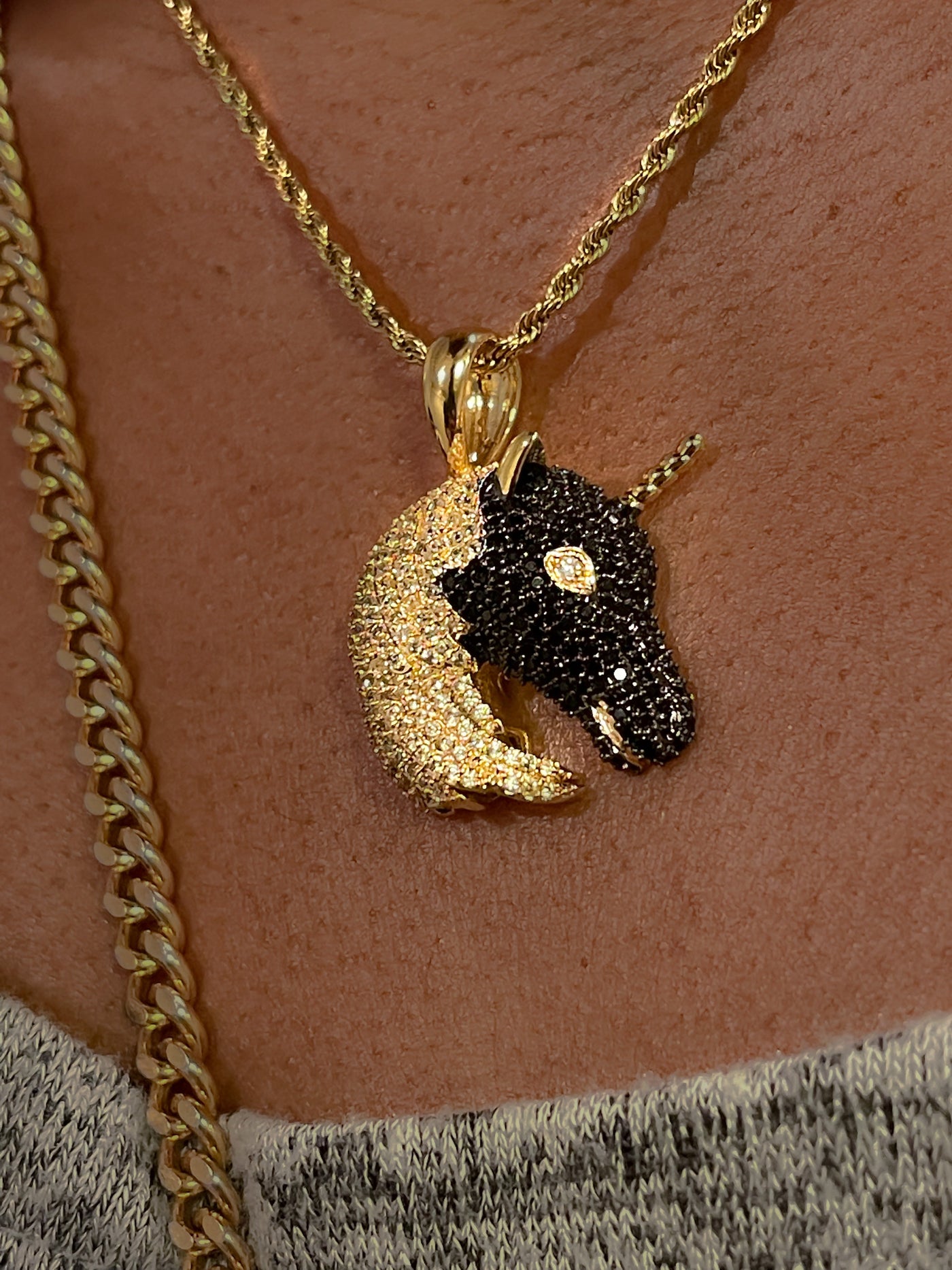 XL Black Unicorn Necklace