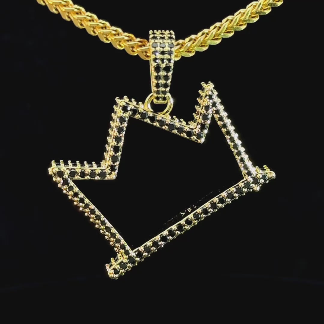 Black Iced Crown Basquiat Chain