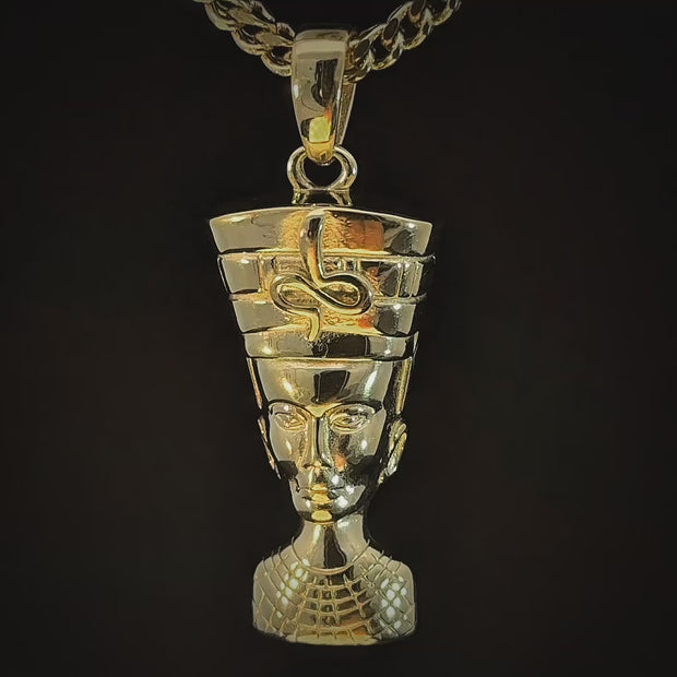 Micro Nefertiti Gold Necklace – Ancient Aura Jewelry