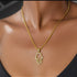 Hamsa Outline Necklace