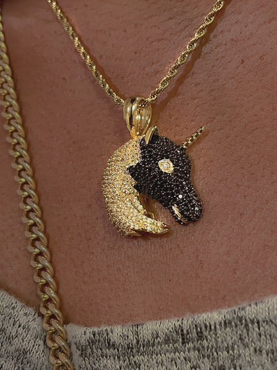 XL Black Unicorn Necklace