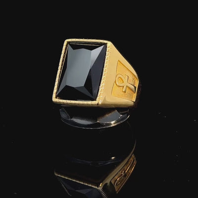 Onyx ANKH Men’s Ring