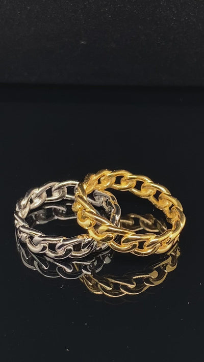 Sterling Silver / Gold Vermeil Cuban Ring