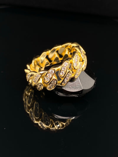 Slim Cuban Gold Ring