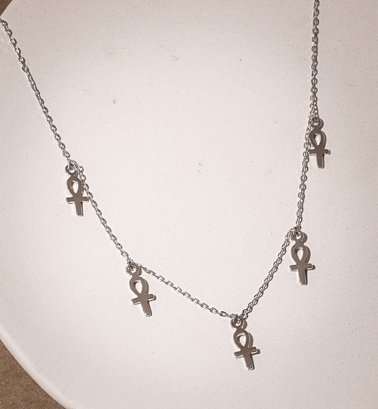 Sterling Silver Many Lives ANKH Necklace