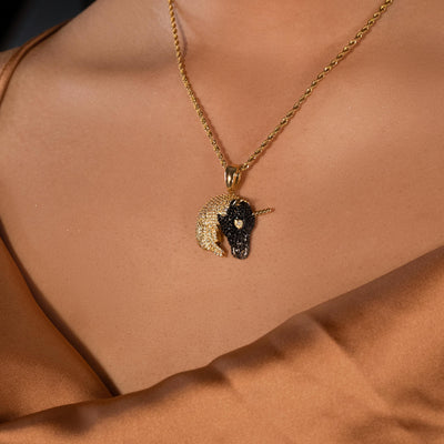 XL Black Unicorn Necklace