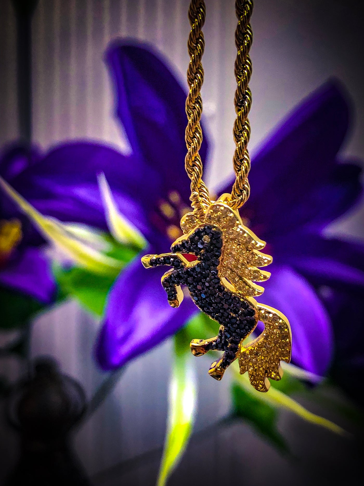 Black Unicorn Necklace