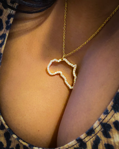 MotherLand Africa Outline Necklace & Ring Bundle